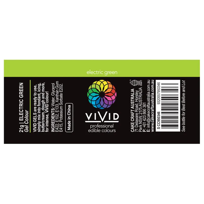 Food Colour Electric Green Gel Colour 21g VIVID