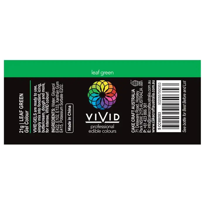 Food Colour Leaf Green Vivid Gel Colour 21g