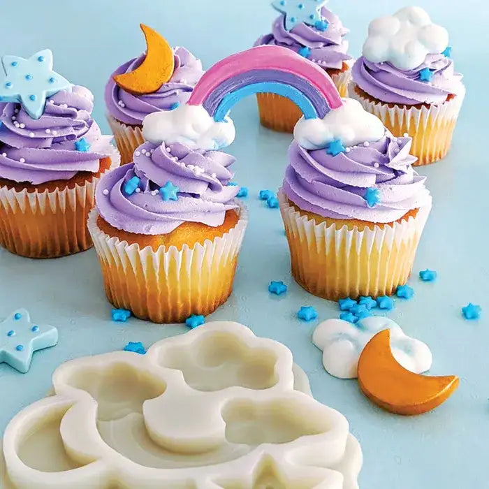 Mould Rainbow Cloud Moon & Star Silicone Mould