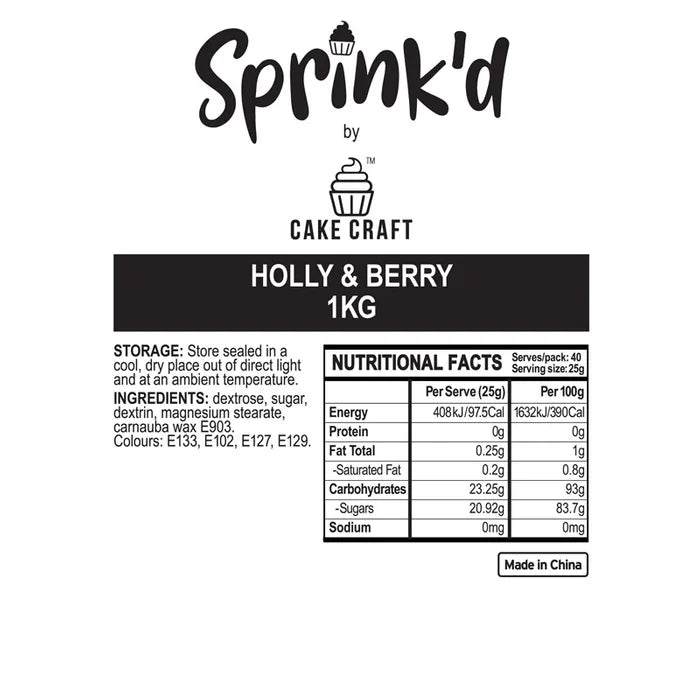 HOLLY & BERRY 1KG SPRINK'D