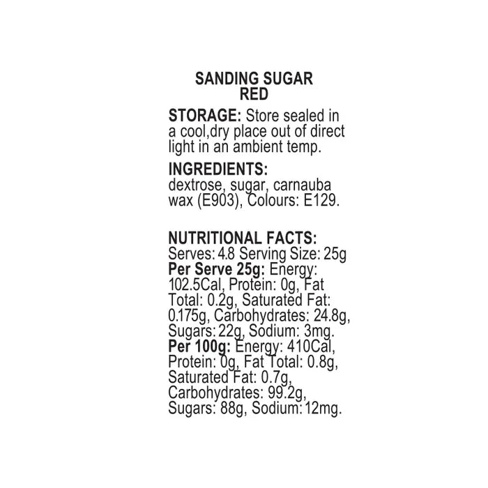 Sprinkles Sprink'd Sanding Sugar Red 120g