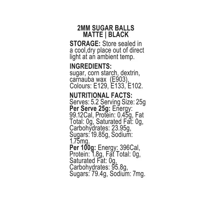 SPRINK'D | SUGAR BALLS | BLACK | 2MM | 60G