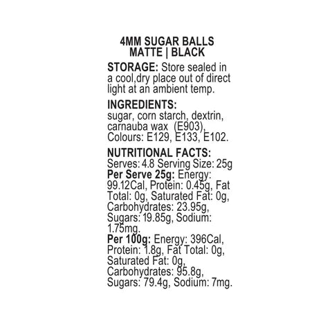 SPRINK'D | SUGAR BALLS | BLACK | 4MM | 120G