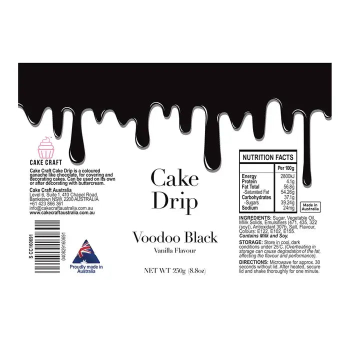 CAKE DRIP | VOODOO BLACK | VANILLA FLAVOUR | 250G