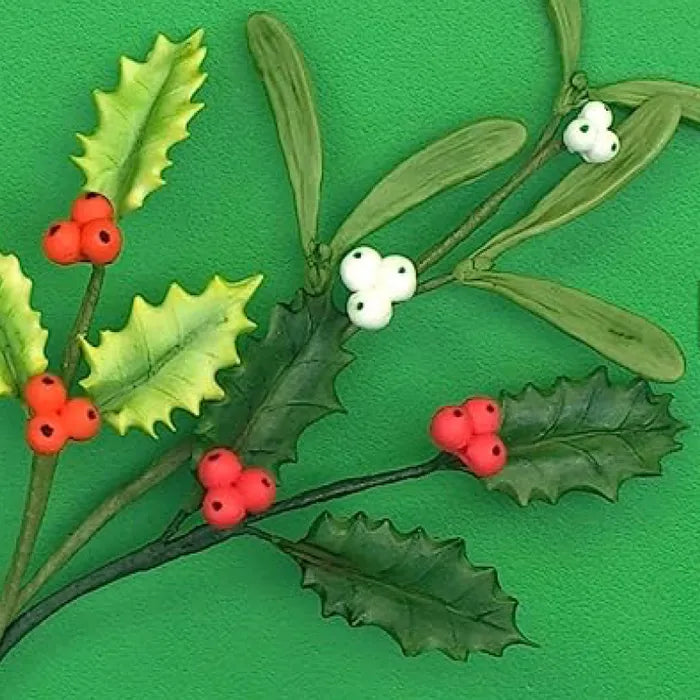 Mould Christmas Holly & Berries Silicone Mould