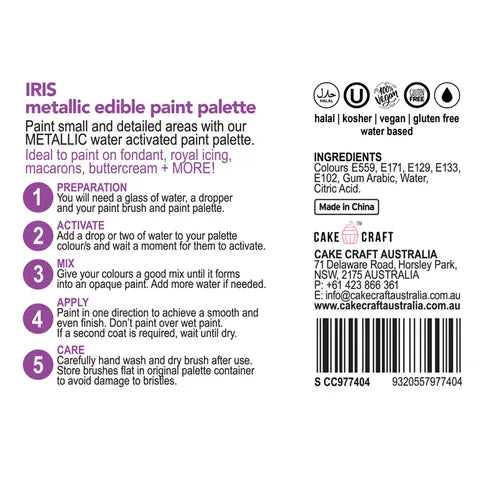 METALLIC EDIBLE PAINT PALETTE | IRIS