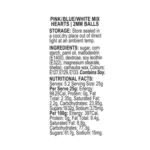 PINK/BLUE/WHITE MIX | 2MM BALLS | 120G (SPRINK'D)