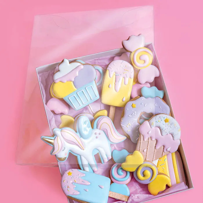 CLEAR LID COOKIE BOX | 22.5CM X 11.5CM X 4.5CM