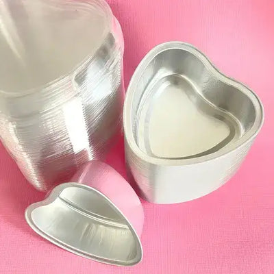 FOIL BAKING CUP WITH LID | HEART | LIGHT PINK | 50 PACKS
