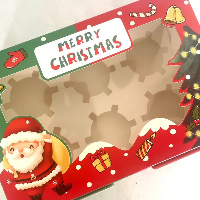 CHRISTMAS CUPCAKE BOX | 6 HOLE