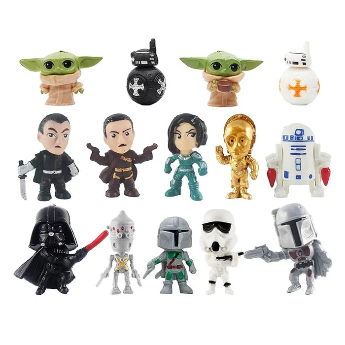 STAR WARS PLASTIC FIGURINES 14 PIECE SET