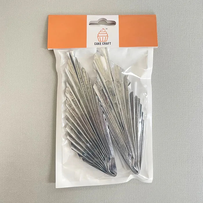 METALLIC SILVER | DECO FAN TOPPER | 2 PC SET