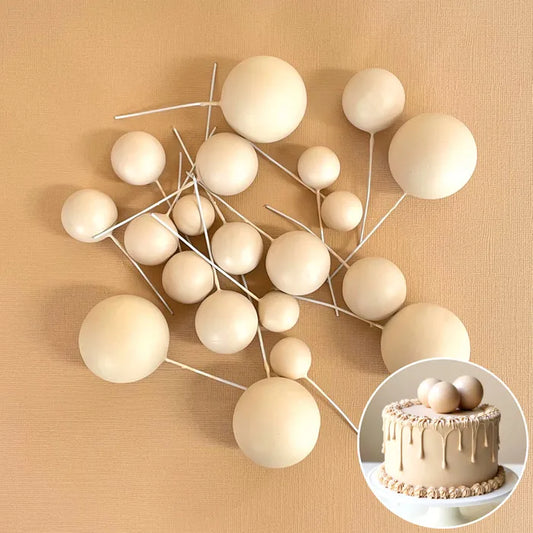 DECO FOAM BALL CREAM  TOPPER | 20 PC SETh