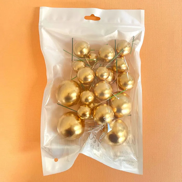 GOLD | DECO FOAM BALL TOPPER | 20 PC SET