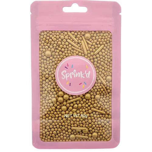 GOLD METALLIC MIX SPRINKLES | 60G SPRINK'D