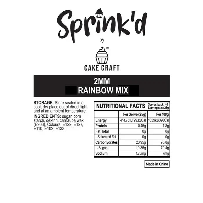 RAINBOW SPRINKLES 2MM 500G