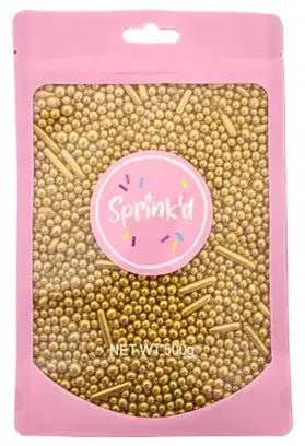 SPRINK'D | GOLD METALLIC MIX SPRINKLES | 500G