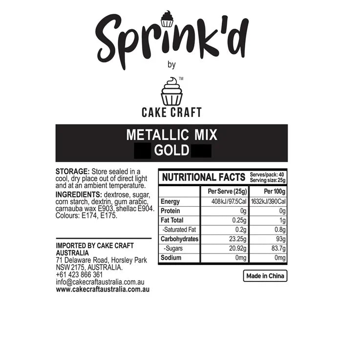GOLD METALLIC MIX SPRINKLES | 500G SPRINK'D