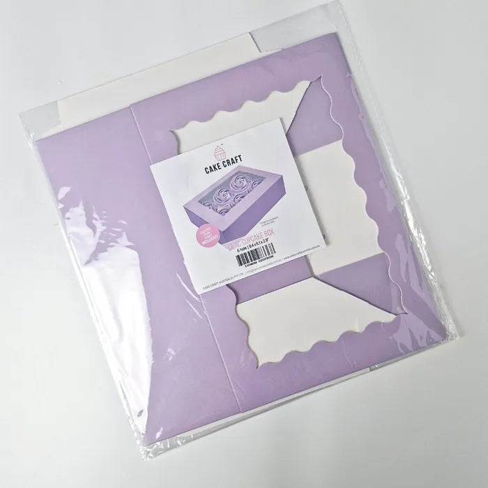 LILAC 6 HOLE CUPCAKE BOX CC