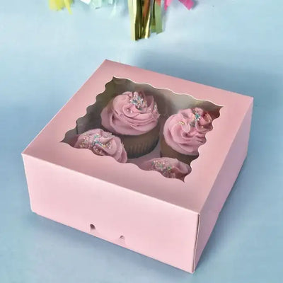 CAKE CRAFT PINK 4 HOLE CUPCAKE BOX