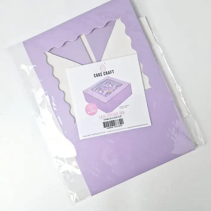 CAKE CRAFT LILAC 4 HOLE CUPCAKE BOX | RETAIL PACK