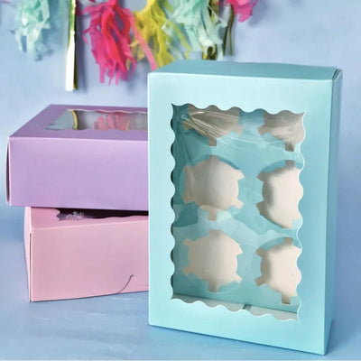 PINK 6 HOLE CUPCAKE BOX CC