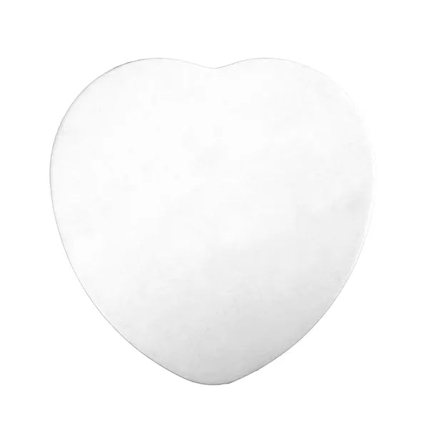 HEART CAKE BOARD 12IN WHITE - 3MM COMPRESSED MONDO
