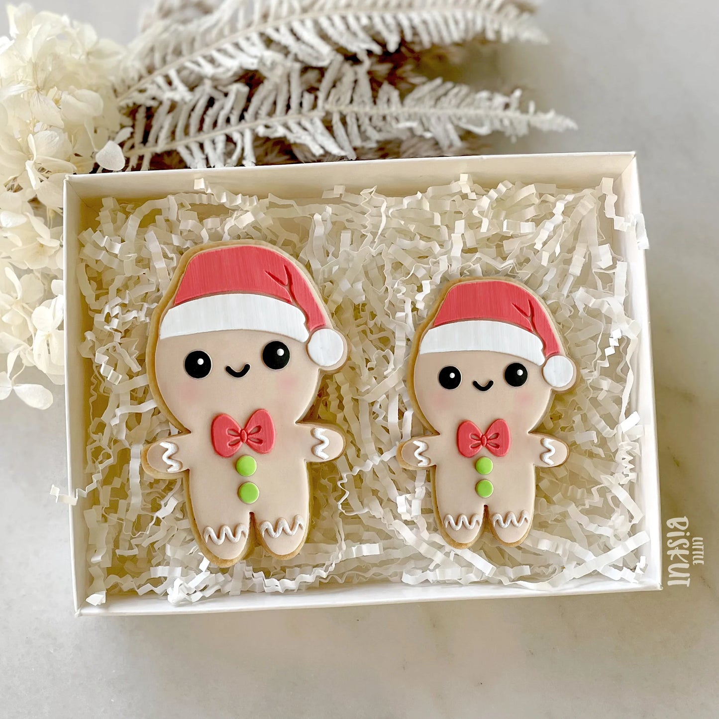 Gingerbread Man with Santa Hat Cutter & Debosser Set (Little Biskut) - SMALL 50mm x 75mm