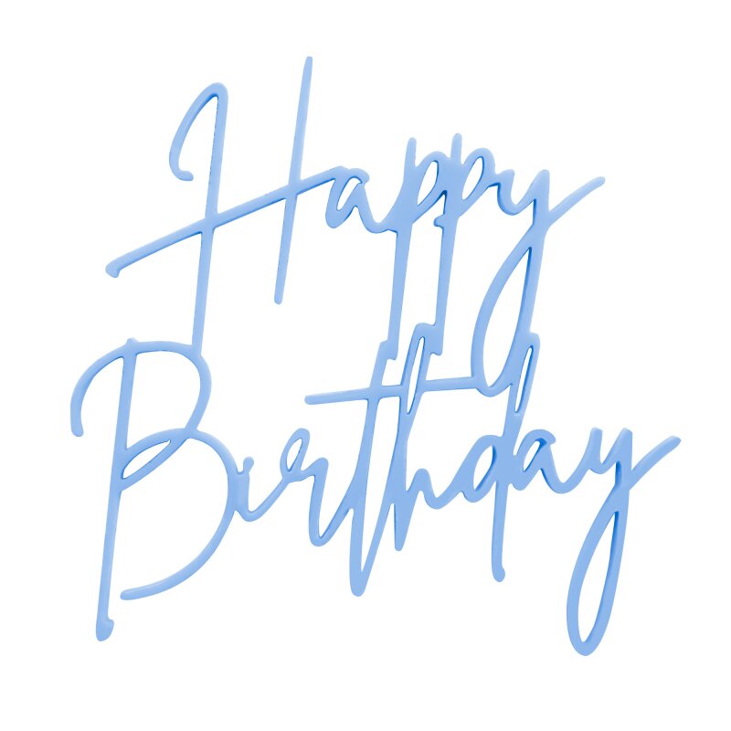 Sweet Cartel - Cupcake Charm/Topper - Happy Birthday Blue