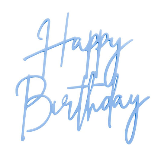 Sweet Cartel - Cupcake Charm/Topper - Happy Birthday Blue