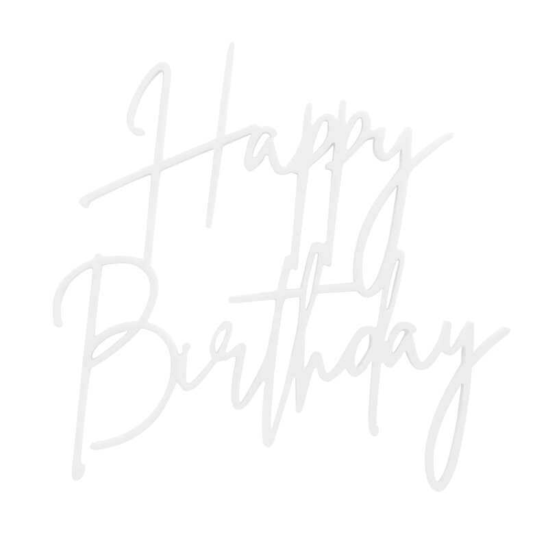 Sweet Cartel - Cupcake Charm/Topper - Happy Birthday White