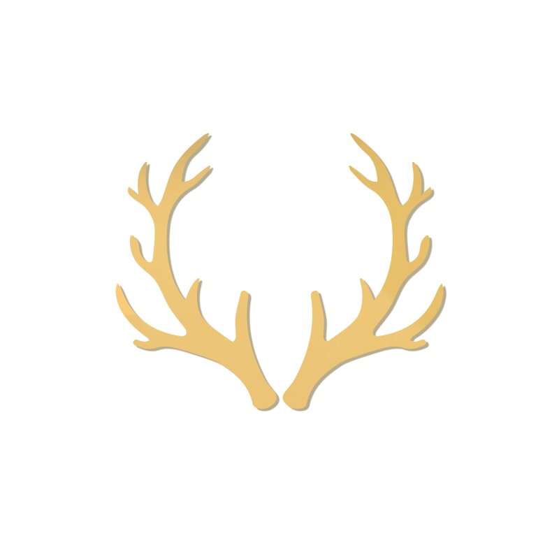 Sweet Cartel - Cupcake Charm/Topper - Reindeer Antlers - Mirror Gold