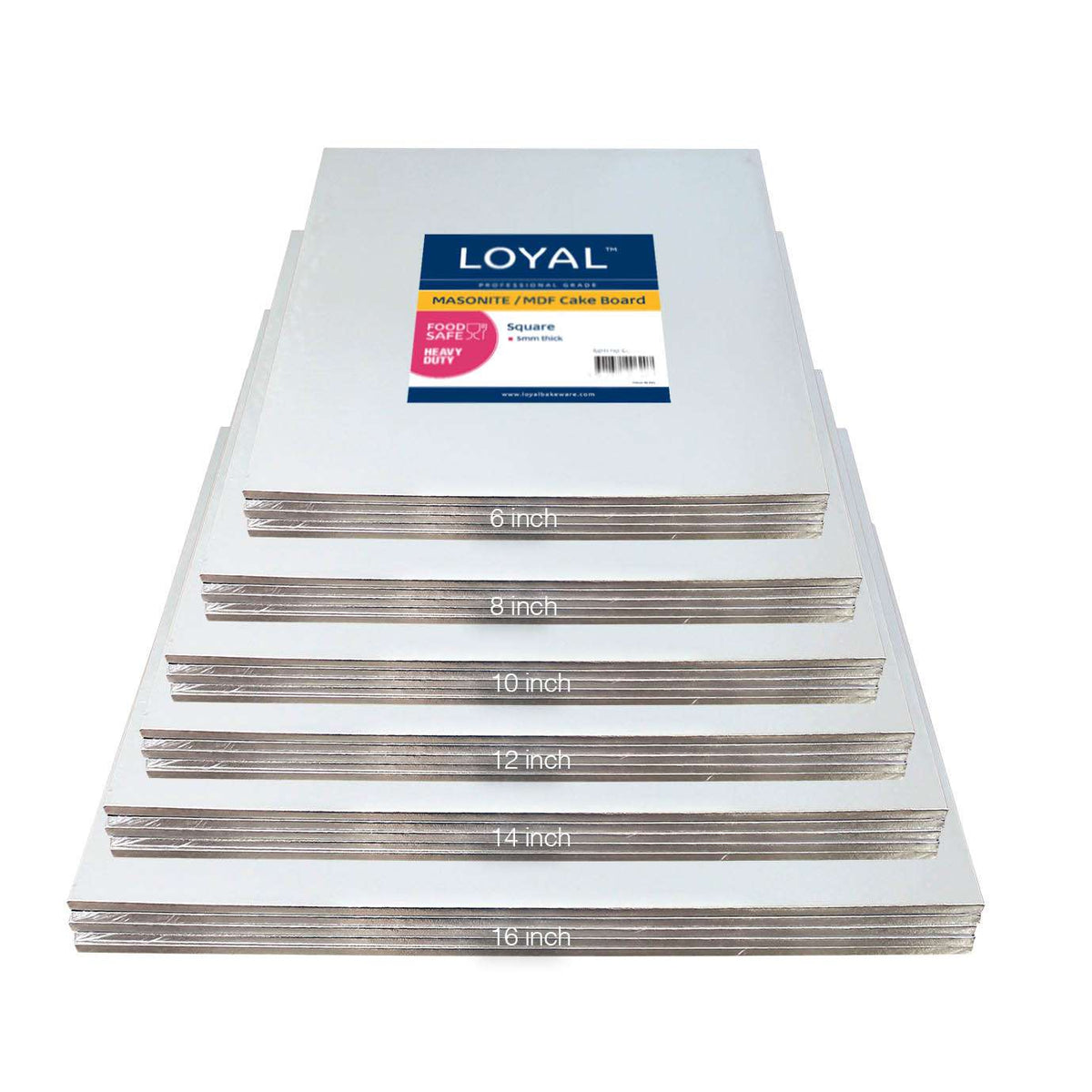 LOYAL MASONITE 16" SQUARE SILVER BOARD