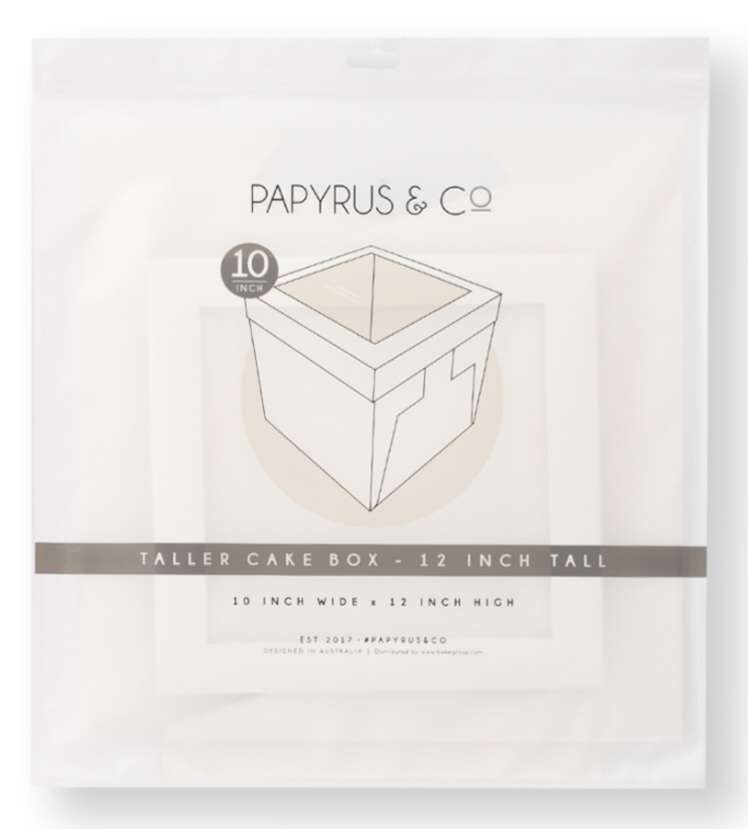 Papyrus & Co 12" Tall Square Cake Box with Top Window