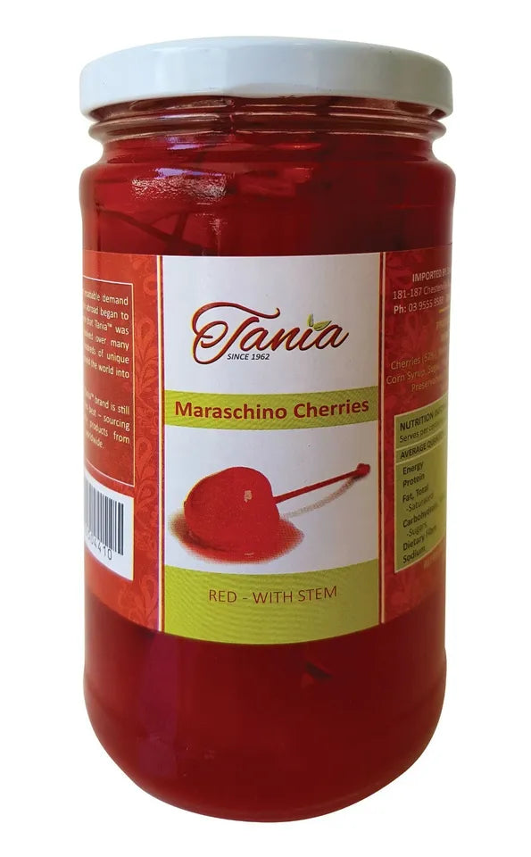 Cherry Red Maraschino Stem Tania 340g
