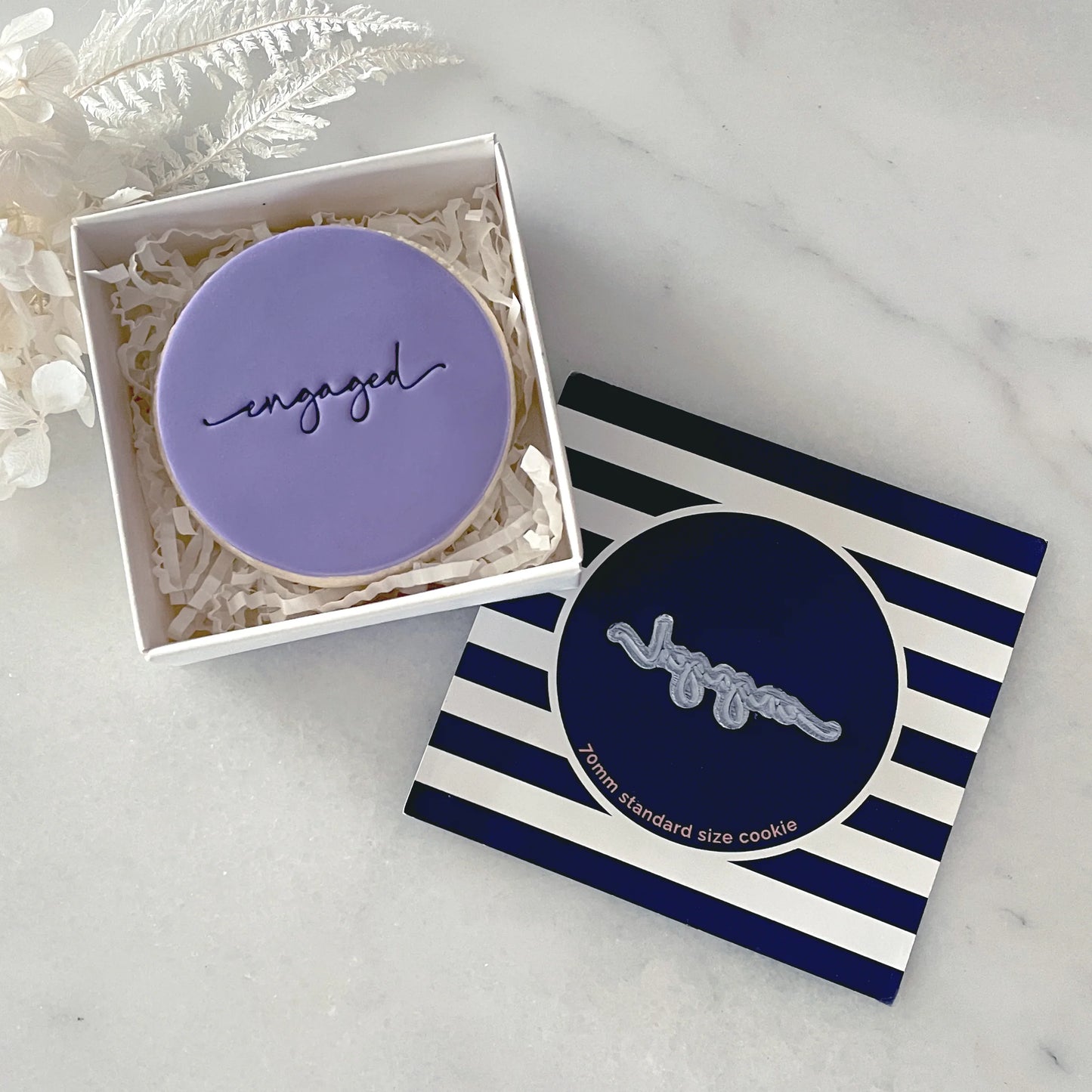 Cookie Stamp Engaged Tiny Text Stamp (Little Biskut)