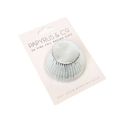Papyrus & Co 44mm Silver Foil Baking Cups | 50 Pack