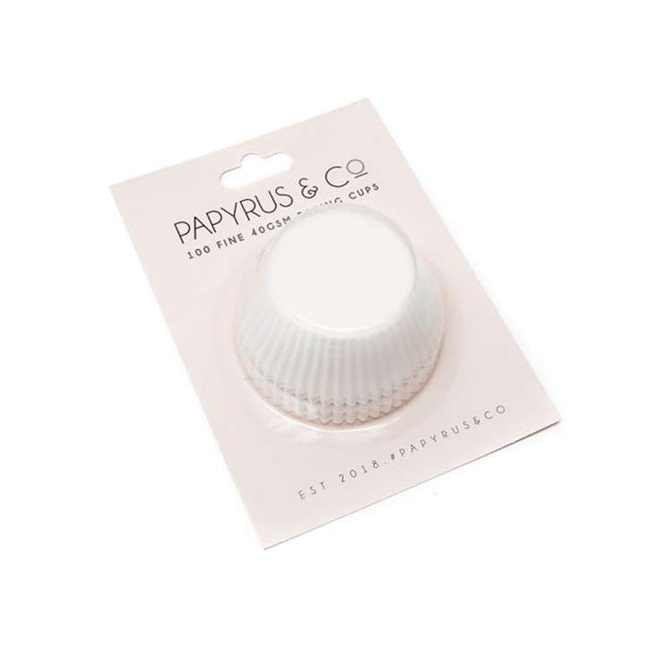 Papyrus & Co 44mm Medium White Paper Greaseproof Baking Cups | 100 pack