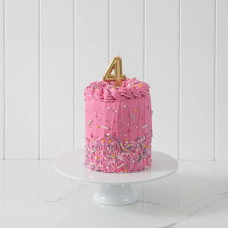 Number 4 Candle Gold Single – view 2