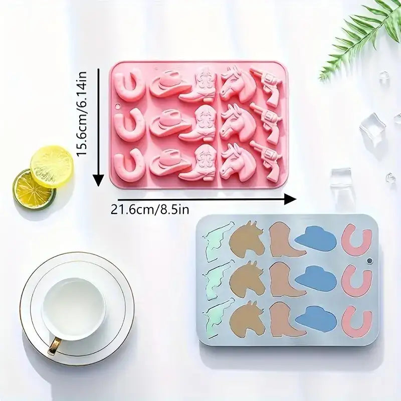 Cowboy Western Theme Silicone Mould – view 3