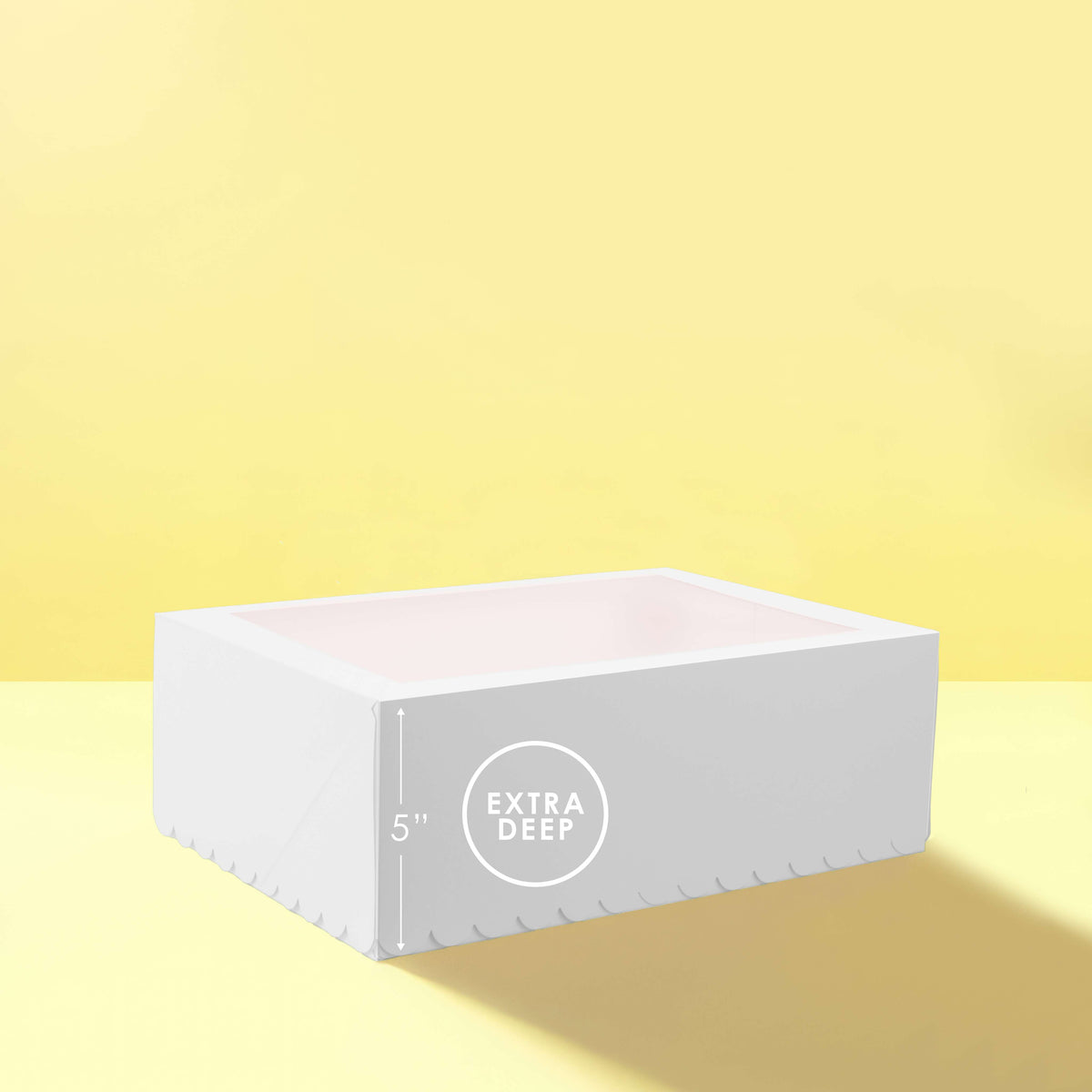 PAPYRUS Scalloped Tall Cupcake Box papyrus (12 hole) - WHITE – view 2