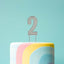 Cake Topper Bold Silver Number 2