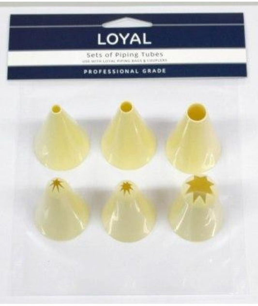 SET 6 PLASTIC ASSORTED ROUND+STAR TUBE | LOYAL