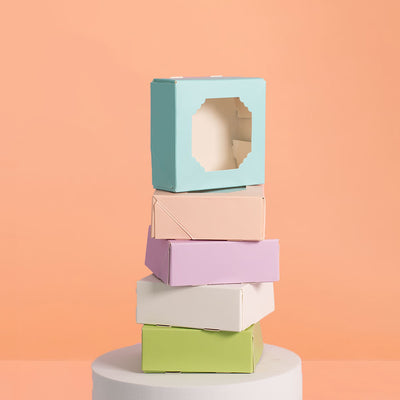 Treat Box (Pack of 5) PAPYRUS Scalloped SMALL - MIXED COLOURS