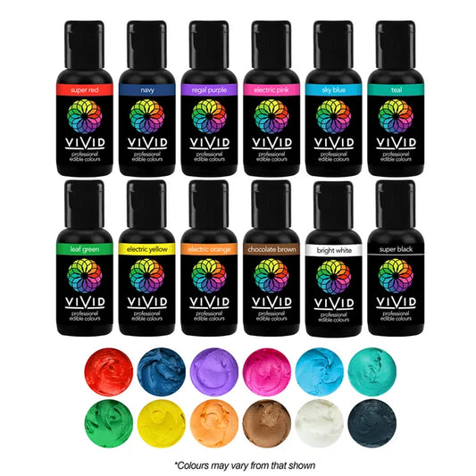 Food Colour Vivid 12 Pack Gel Colour (12 x 21g)