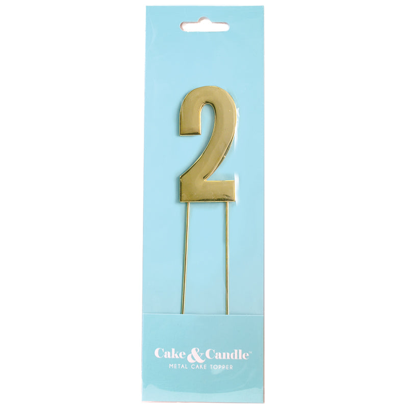 Cake Topper Bold Gold Number 2