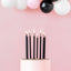 12cm Tall Cake Candles BLACK (Pack of 12)