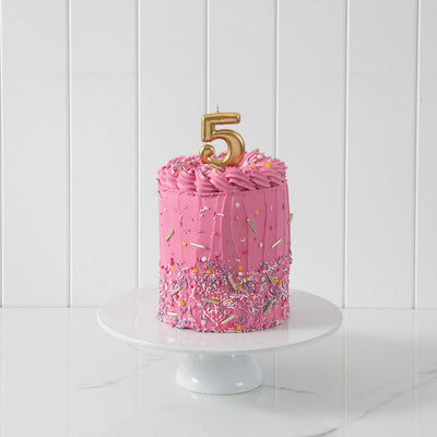 Number 5 | Candle | Gold | Single