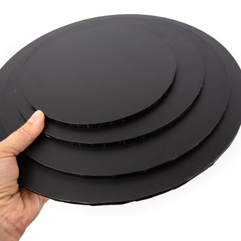 Cake Board Masonite Papyrus Black Matte 8" Round