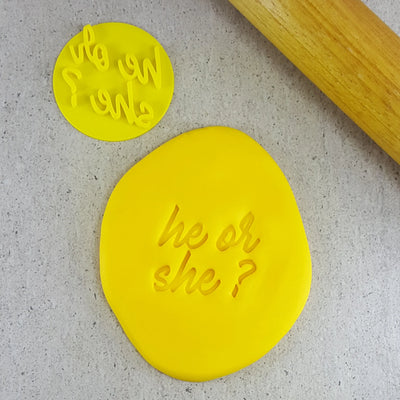 He or She? Embosser Cookie Stamp